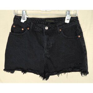 House Of Harlow 1960 Womens Denim Shorts Size 26 Black Cut Off Jean Button Fly